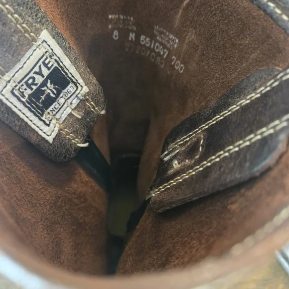 Frye Distressed Brown Harness Boots - Picture 7 of 7